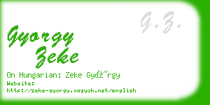 gyorgy zeke business card